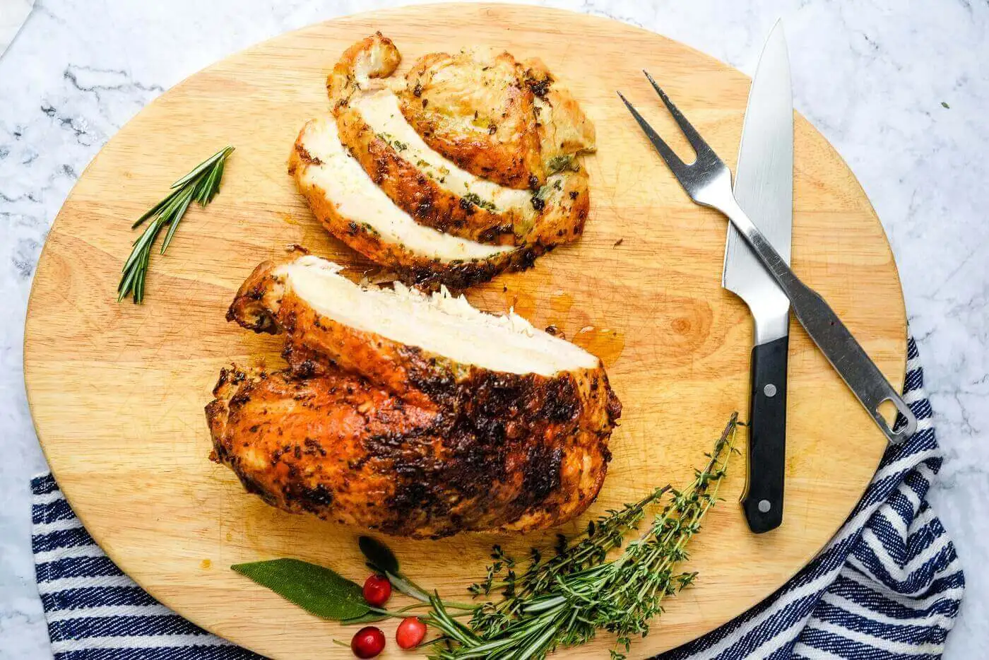 Sliced air-fryer turkey breast for Thanksgiving